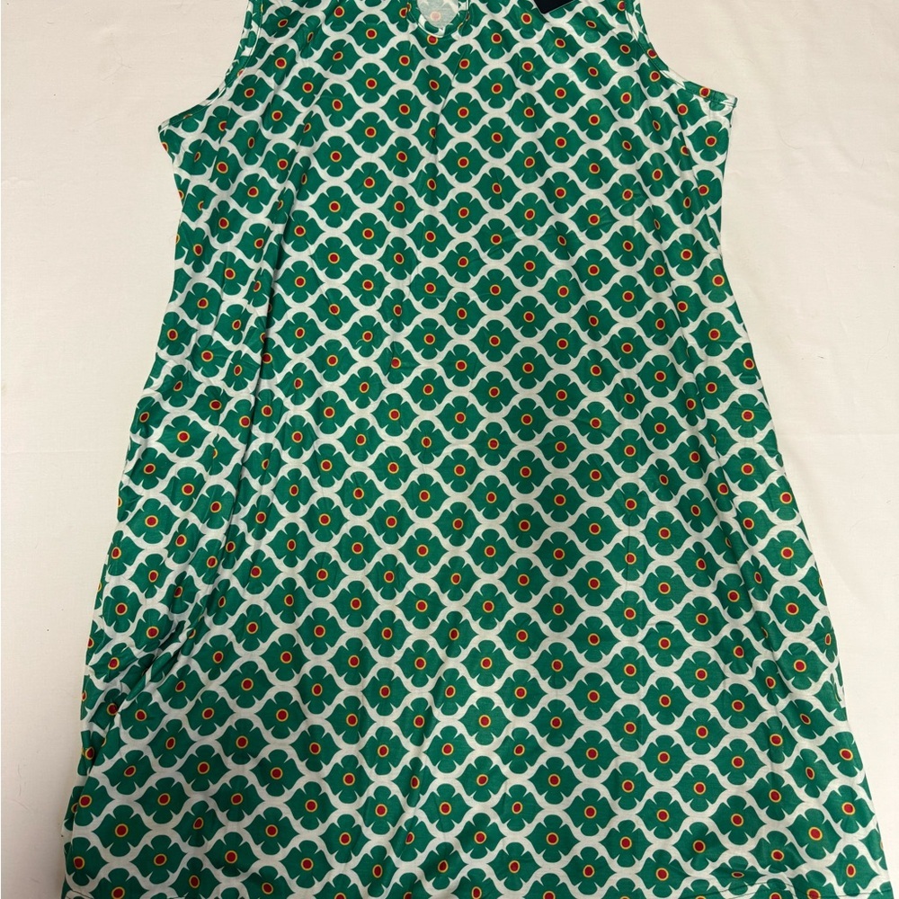 Green Patterned Sleeveless Dress‎ XL New with tags